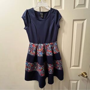 2-Hip By Wrapper Multi Color Pleaded Dress size 14